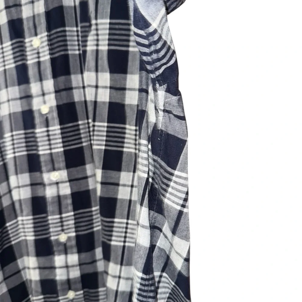Polo Ralph Lauren Blake Shirt Large Navy Blue White Long Sleeve Plaid Button Up - Picture 6 of 10